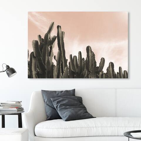 Oliver Gal 'Dream Landscape Cactus Desert' Floral and Botanical Wall Art Canvas Print - Pink, Green