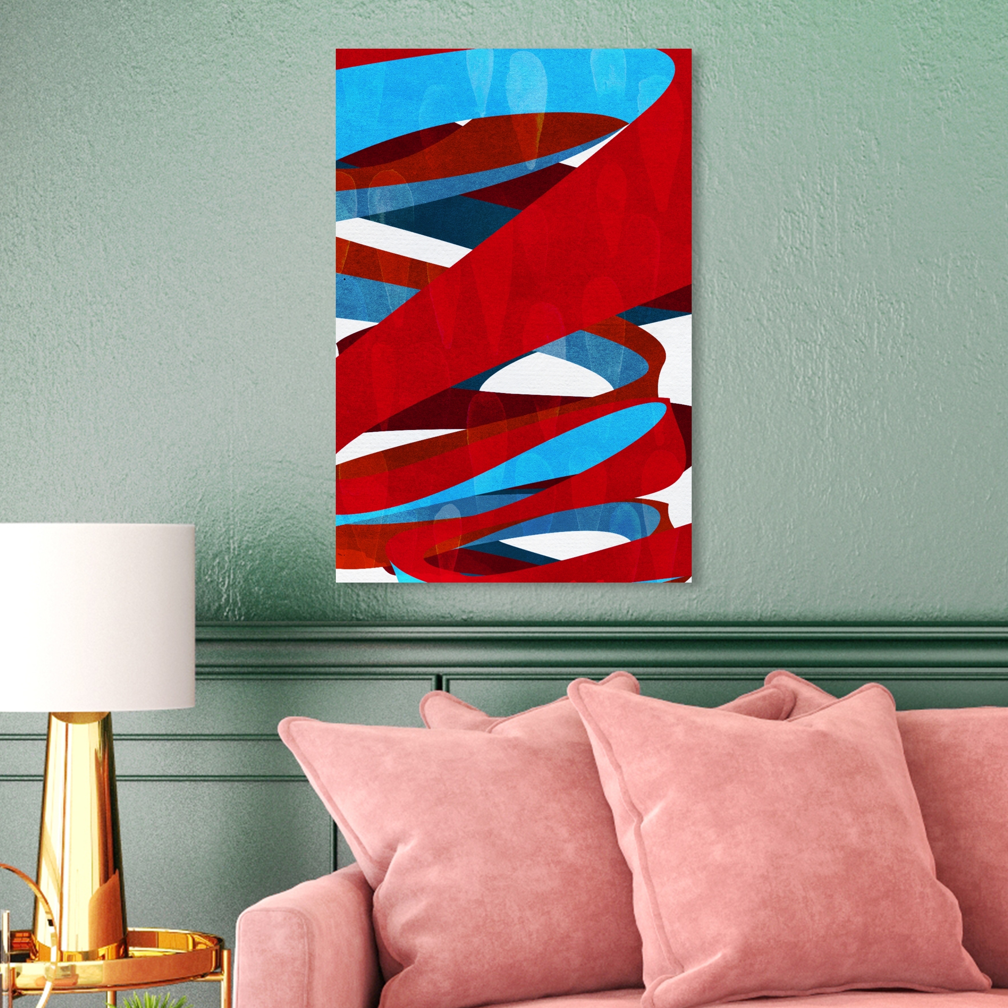 Oliver Gal Spiral Paths Abstract Wall Art Canvas Print Red Blue Overstock 28585595