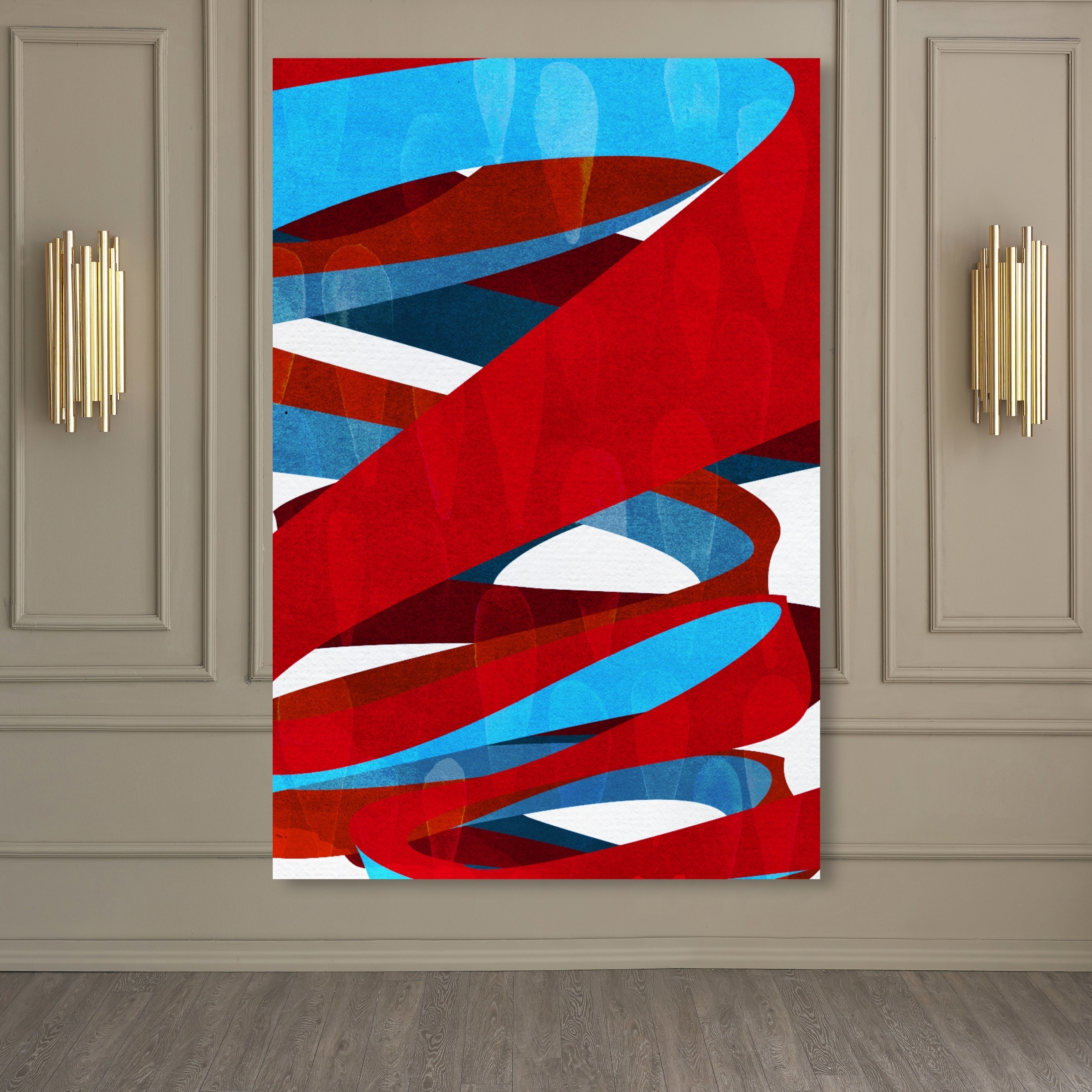 Oliver Gal Spiral Paths Abstract Wall Art Canvas Print Red Blue Overstock 28585595