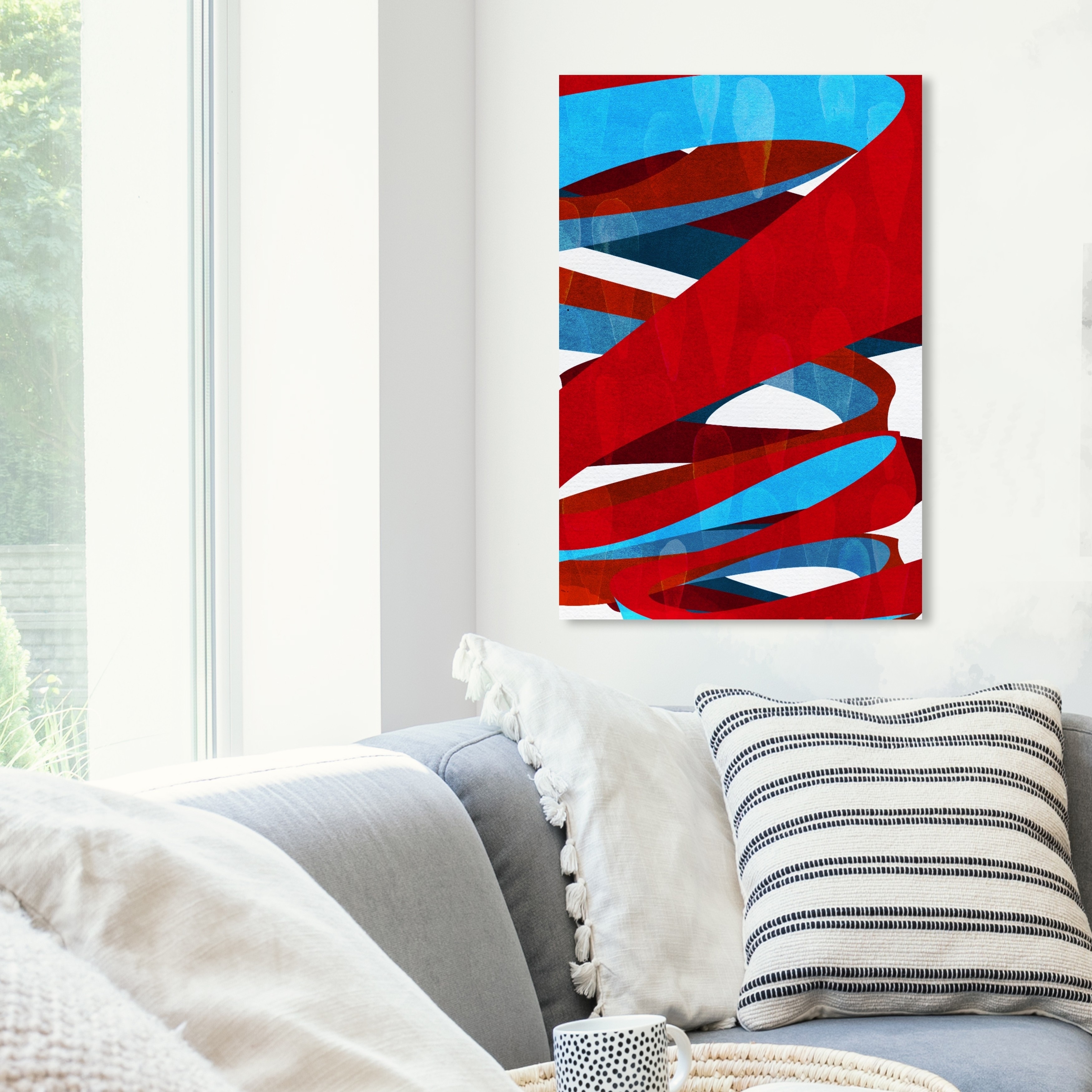 Oliver Gal Spiral Paths Abstract Wall Art Canvas Print Red Blue Overstock 28585595