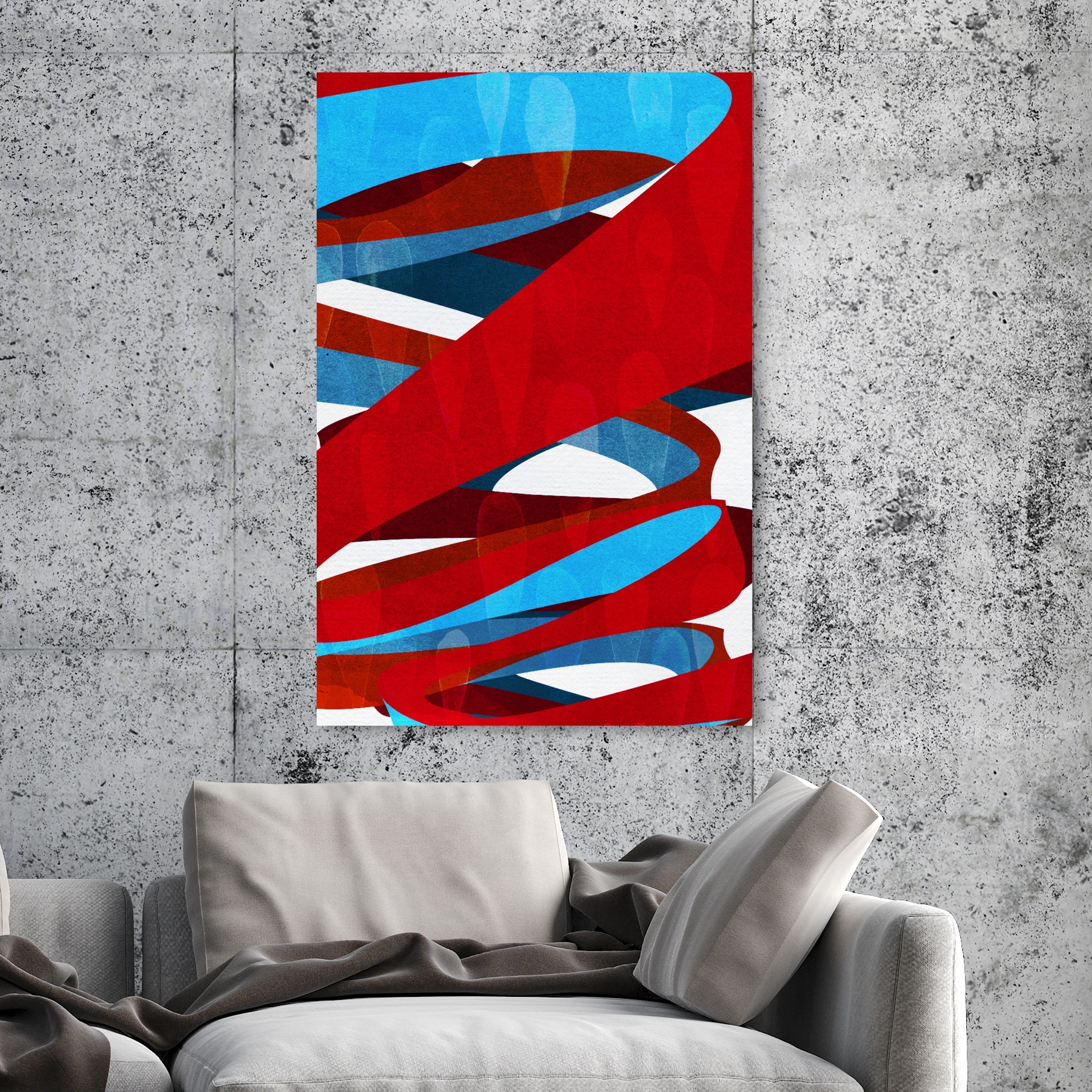 Oliver Gal Spiral Paths Abstract Wall Art Canvas Print Red Blue Overstock 28585595