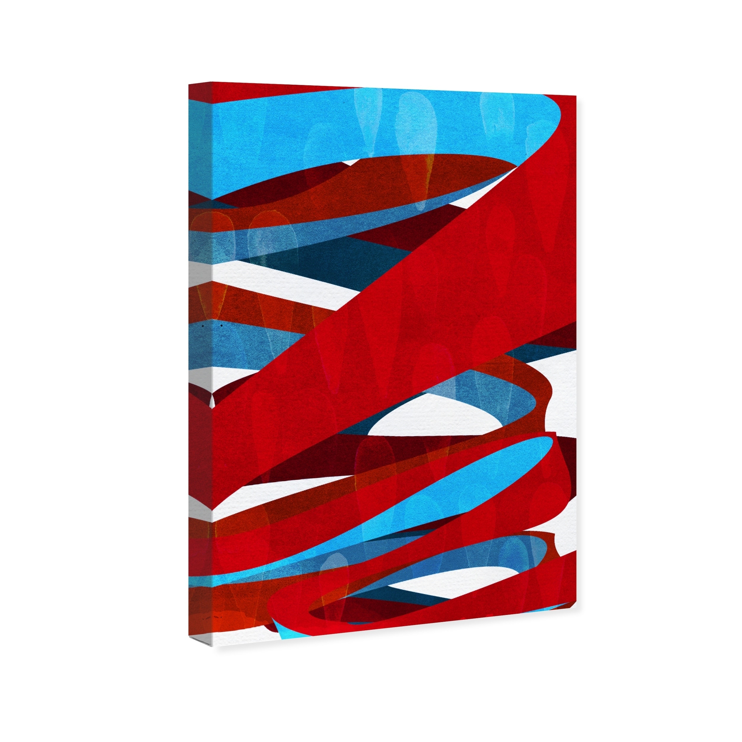 Oliver Gal Spiral Paths Abstract Wall Art Canvas Print Red Blue Overstock 28585595