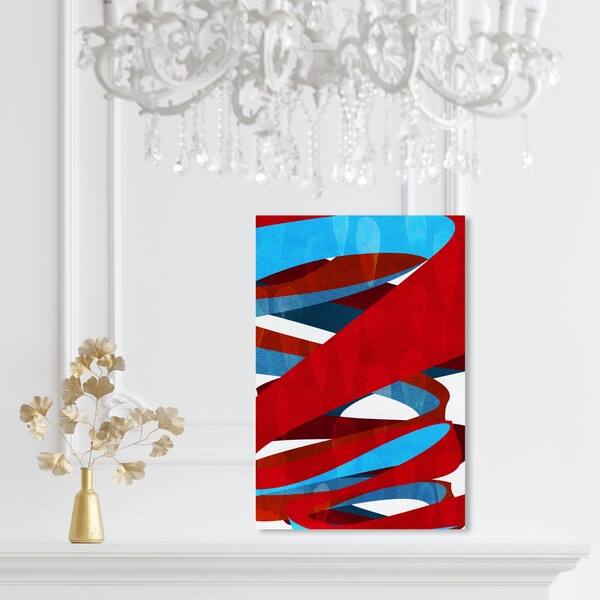 Oliver Gal Spiral Paths Abstract Wall Art Canvas Print Red Blue Overstock 28585595
