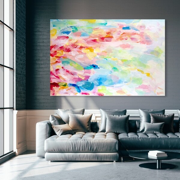 Oliver Gal 'Rainbow Pastel Drops' Abstract Wall Art Canvas Print