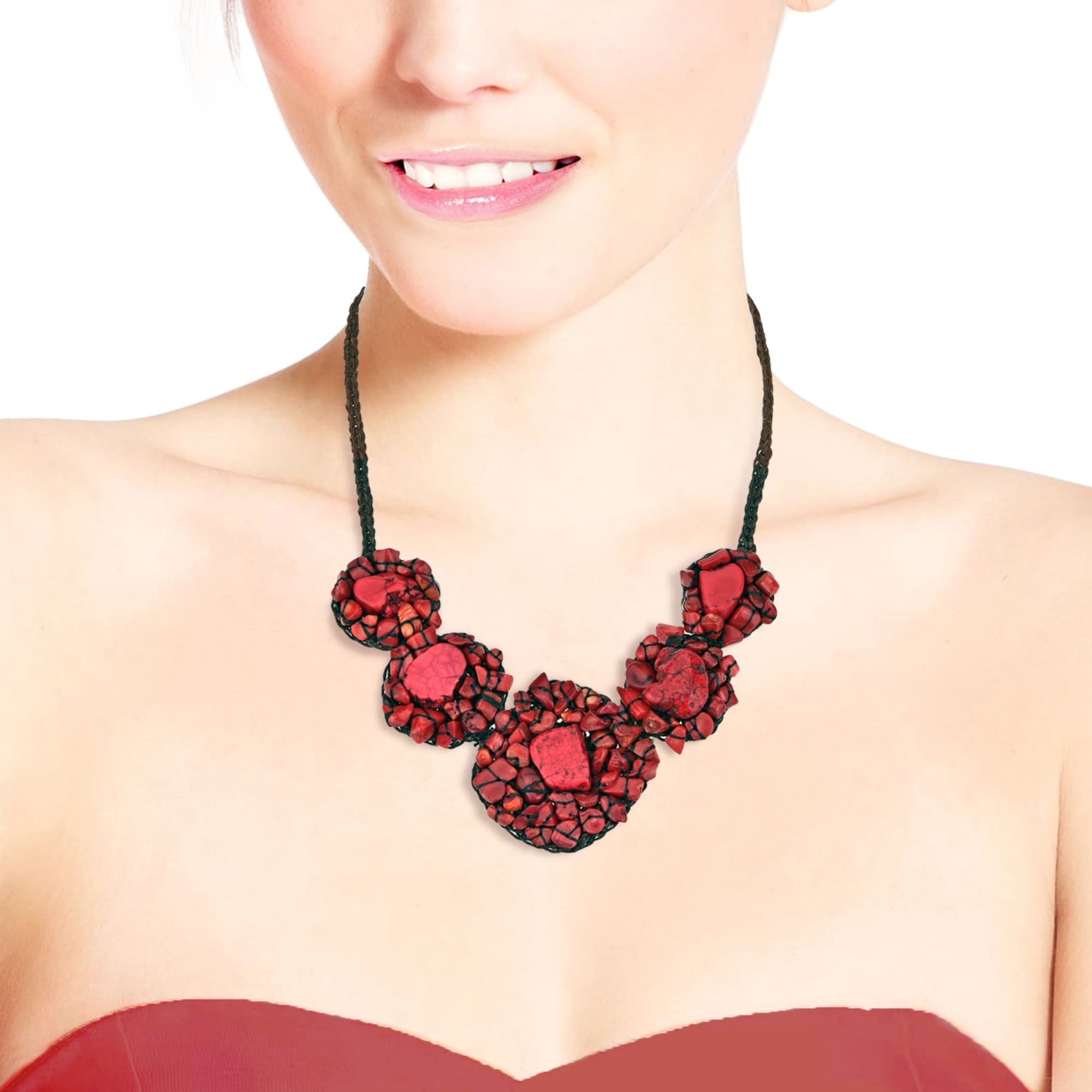 chunky red necklace