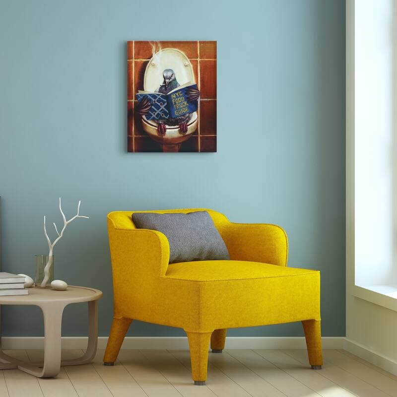 "Stool Pigeon" Pigeon Wall Art Graphic Art Print on Wrapped Canvas