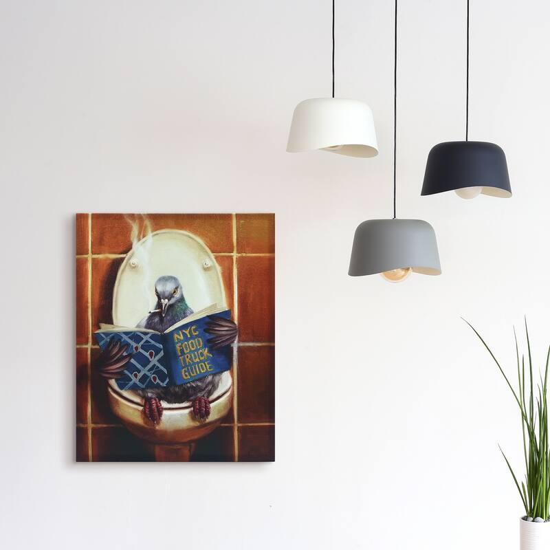 "Stool Pigeon" Pigeon Wall Art Graphic Art Print on Wrapped Canvas