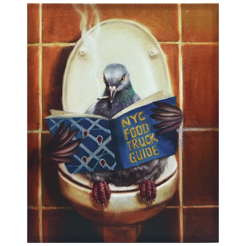 "Stool Pigeon" Pigeon Wall Art Graphic Art Print on Wrapped Canvas