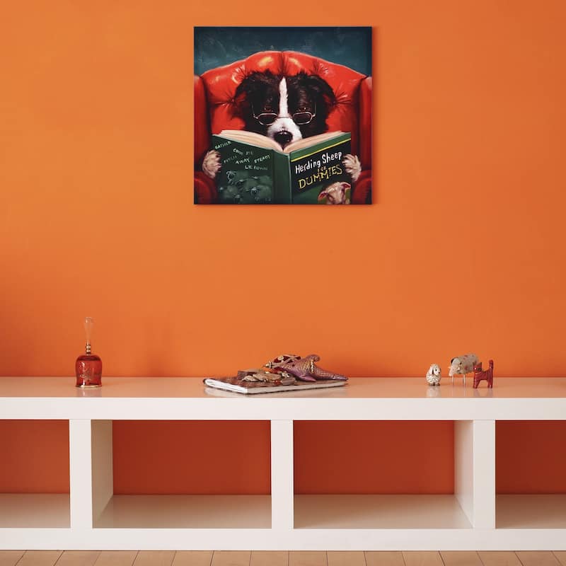 "Herding Sheep" Dog Wall Art Graphic Art Print on Wrapped Canvas