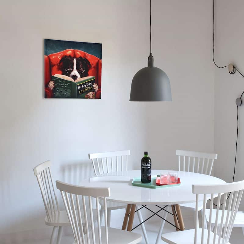 "Herding Sheep" Dog Wall Art Graphic Art Print on Wrapped Canvas
