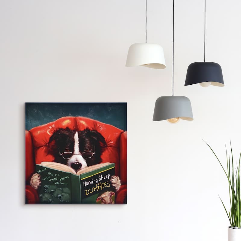 "Herding Sheep" Dog Wall Art Graphic Art Print on Wrapped Canvas