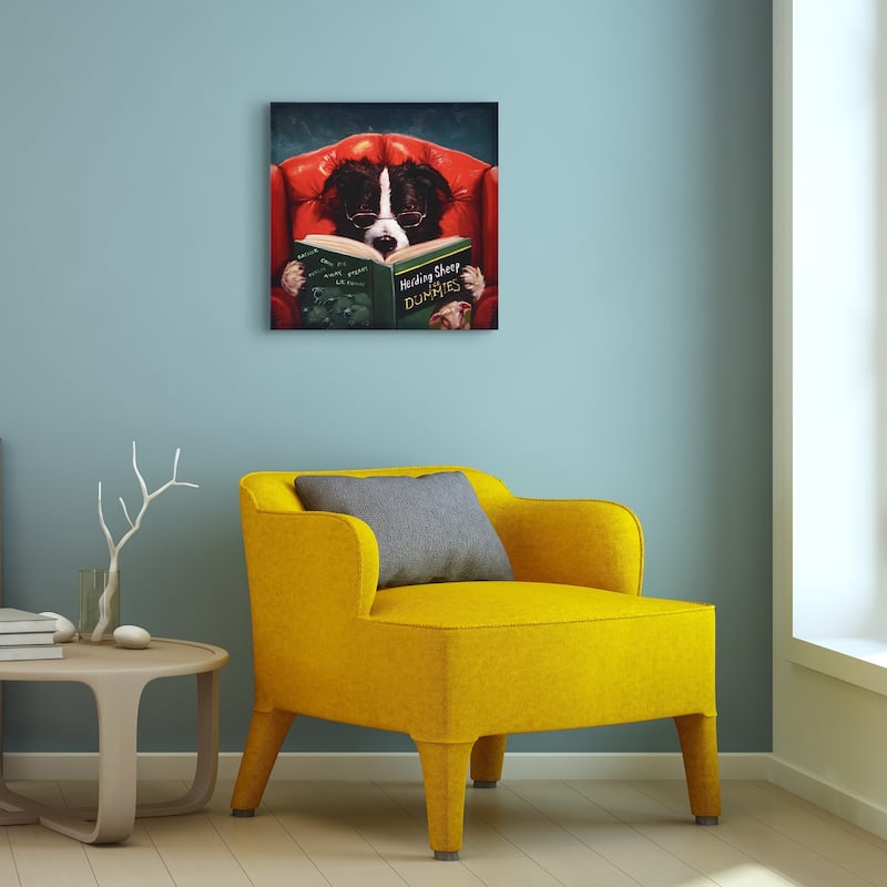 "Herding Sheep" Dog Wall Art Graphic Art Print on Wrapped Canvas
