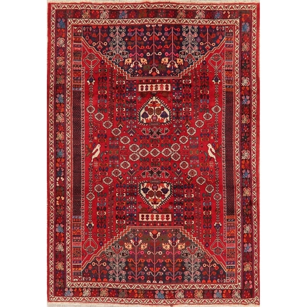 Kashkoli Oriental Hand Knotted Wool Persian Tribal Area Rug - 9'6" x 6'9"