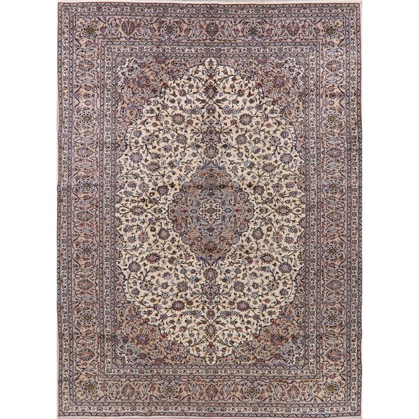 Kashan Oriental Hand Knotted Wool Persian Vintage Medallion Area Rug - 13'1" x 9'8"