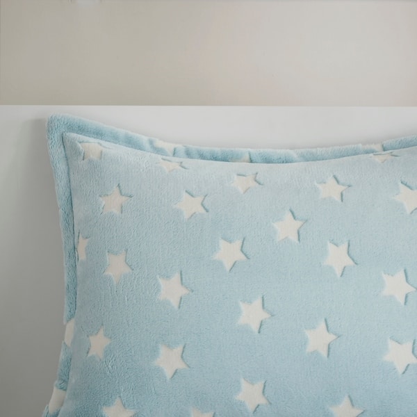 Shop Mi Zone Avery Aqua Glow In The Dark Plush Comforter Set On