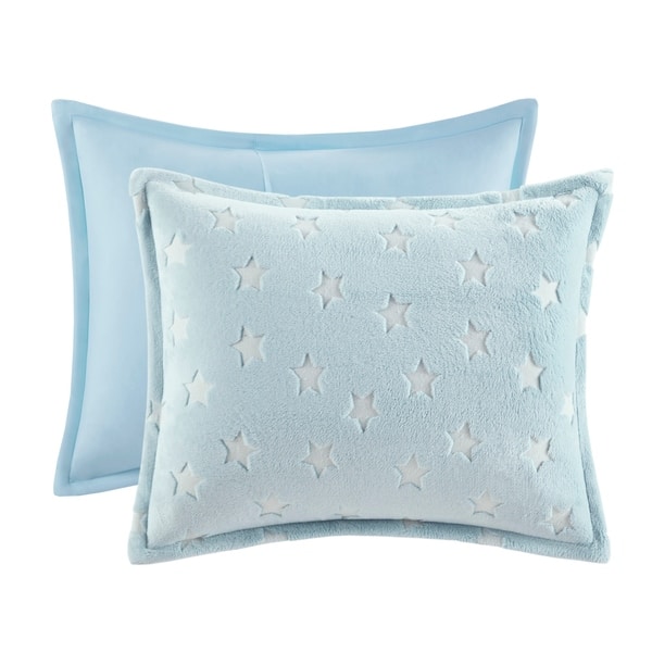 Shop Mi Zone Avery Aqua Glow In The Dark Plush Comforter Set On
