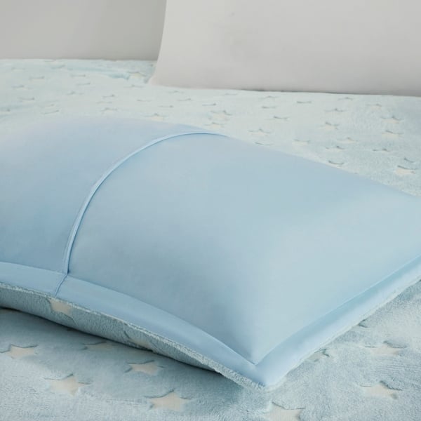 Shop Mi Zone Avery Aqua Glow In The Dark Plush Comforter Set On