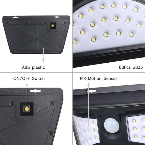 Shop Ip65 Waterproof Solar Lamp 68 Led Outdoor Wall Light Motion