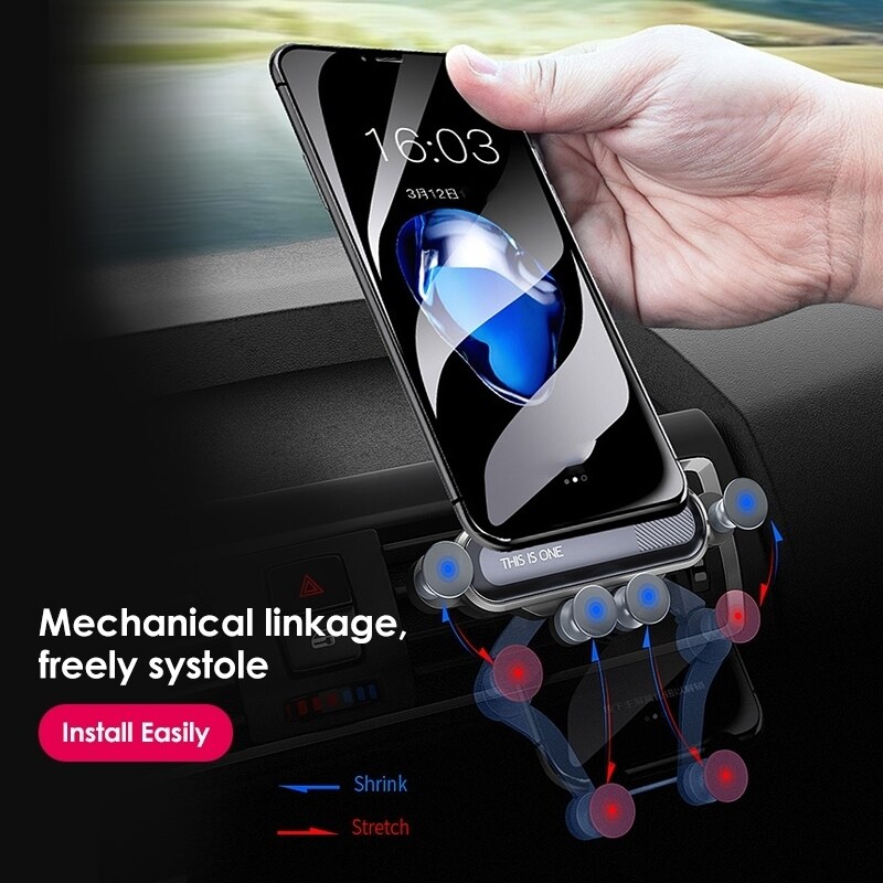 car Phone Holder Compatible with 4.7-6.5 Phone Universal Ventilation Bracket one-Hand Operation Gravity Sensing Stable car Phone Holder Horizontal and Vertical Screen car Phone Holder