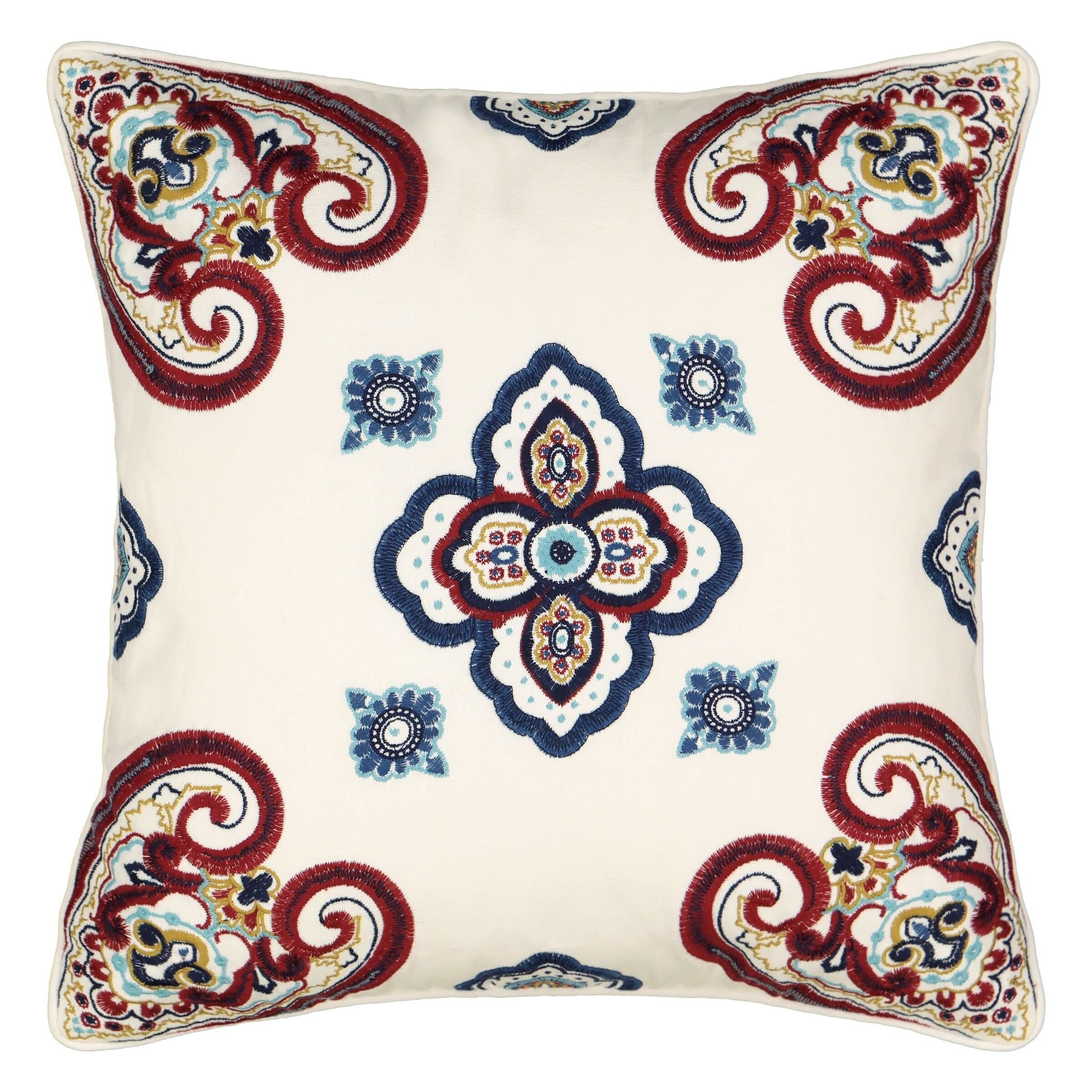 Shop Waverly Paisley Pizzazz 18x18 Embroidered Decorative Pillow