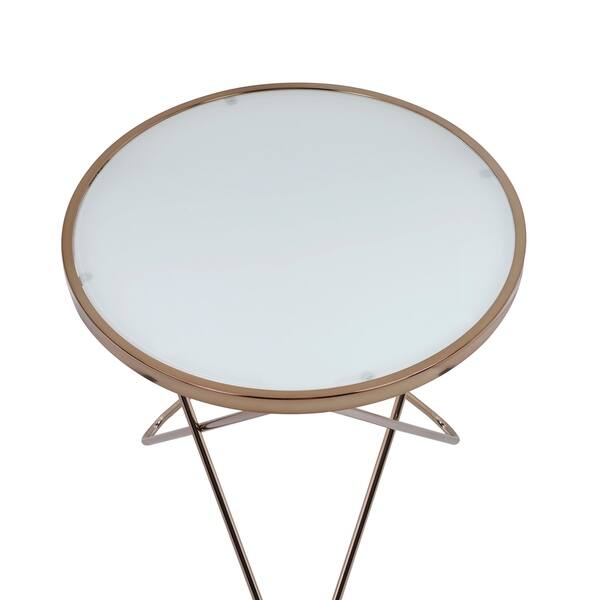 Shop Urban Designs V Shaped Metal Frame Round Coffee Table White