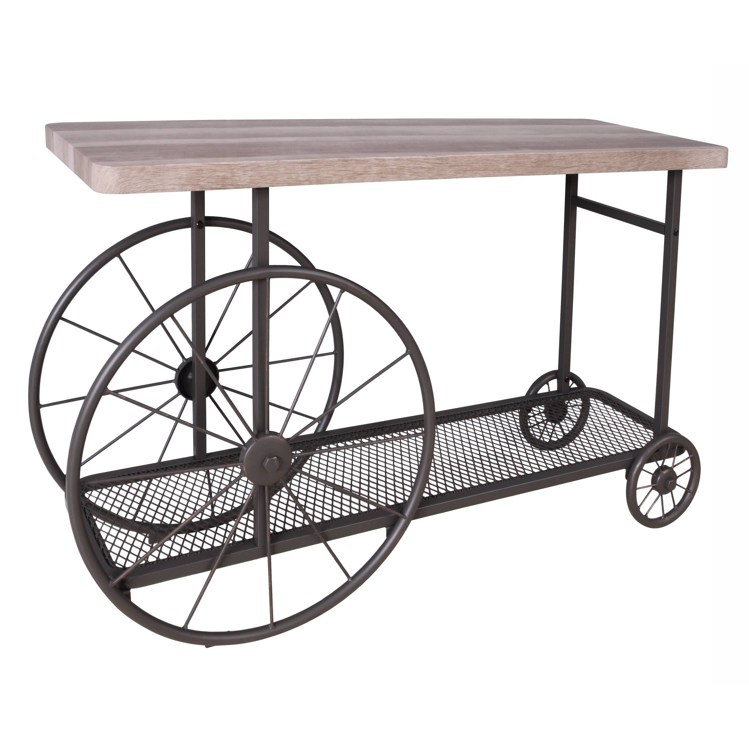 Urban Designs Industrial Style Sofa Table Oak Antique Gray Bed Bath