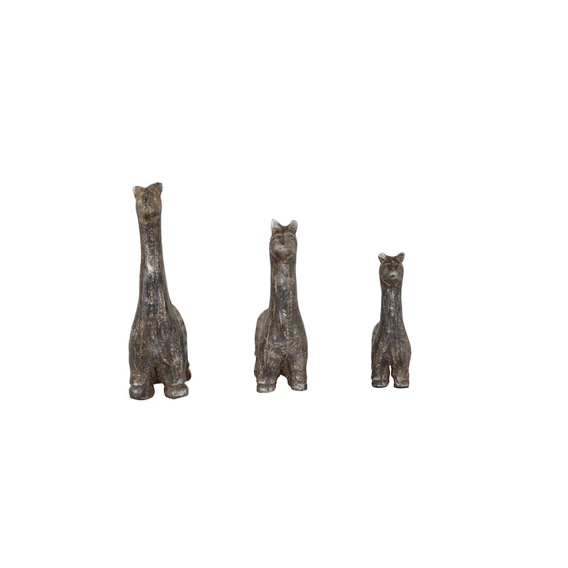 Black Metal Llama Decorative Sculpture (Set of 3) - S/3 8", 7", 5"H