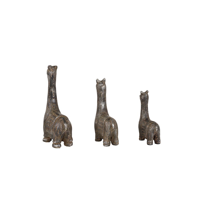 Black Metal Llama Decorative Sculpture (Set of 3) - S/3 8", 7", 5"H