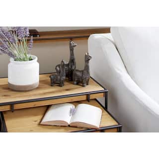 Black Metal Llama Decorative Sculpture (Set of 3) - S/3 8", 7", 5"H