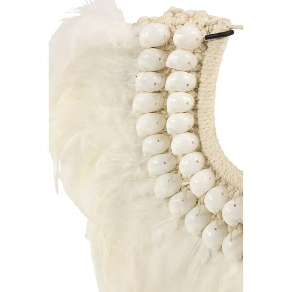 Studio 350 Decorative Shell And Feather Tribal Necklace Displayed On Iron Stand On Sale Overstock 28588556