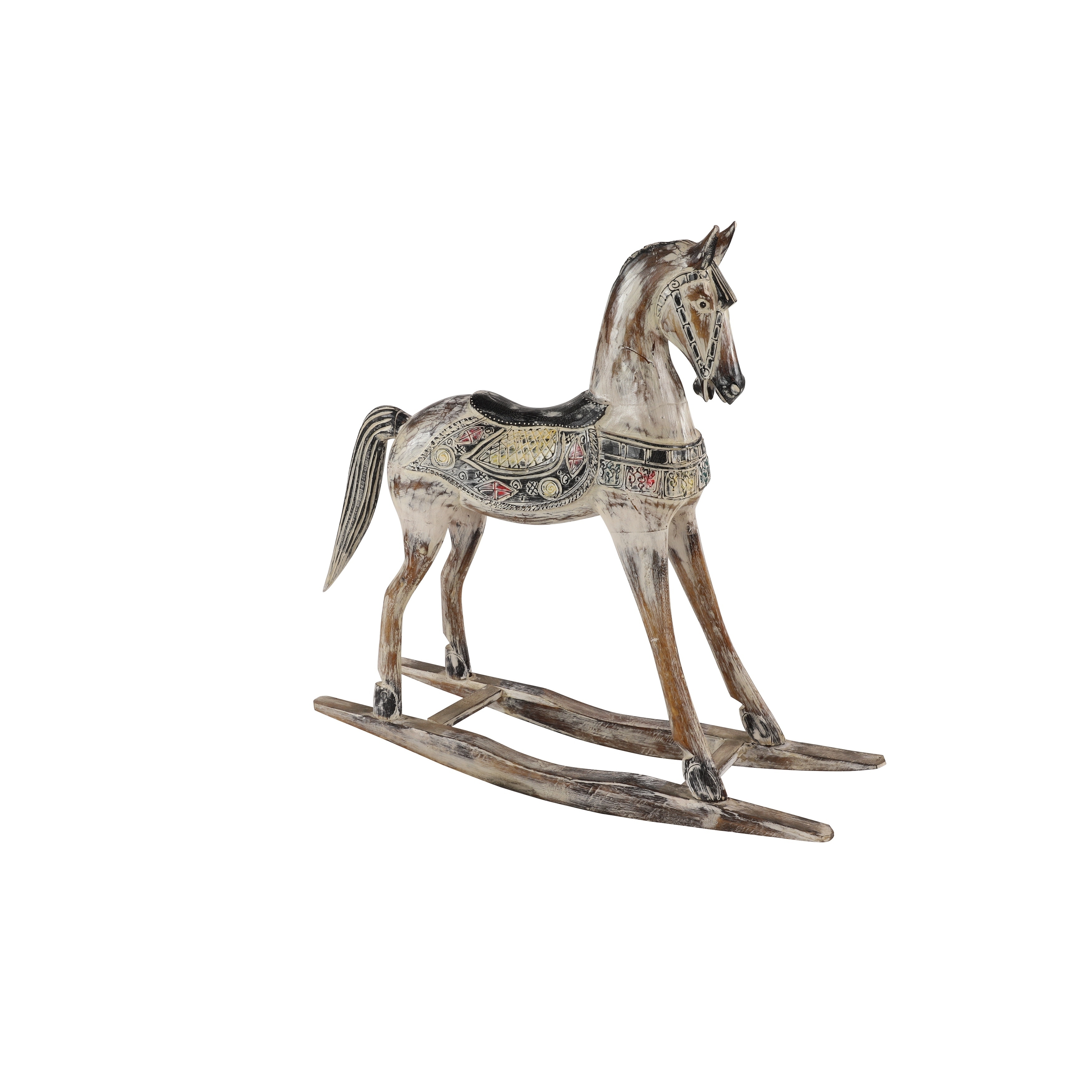 unfinished wooden rocking horse