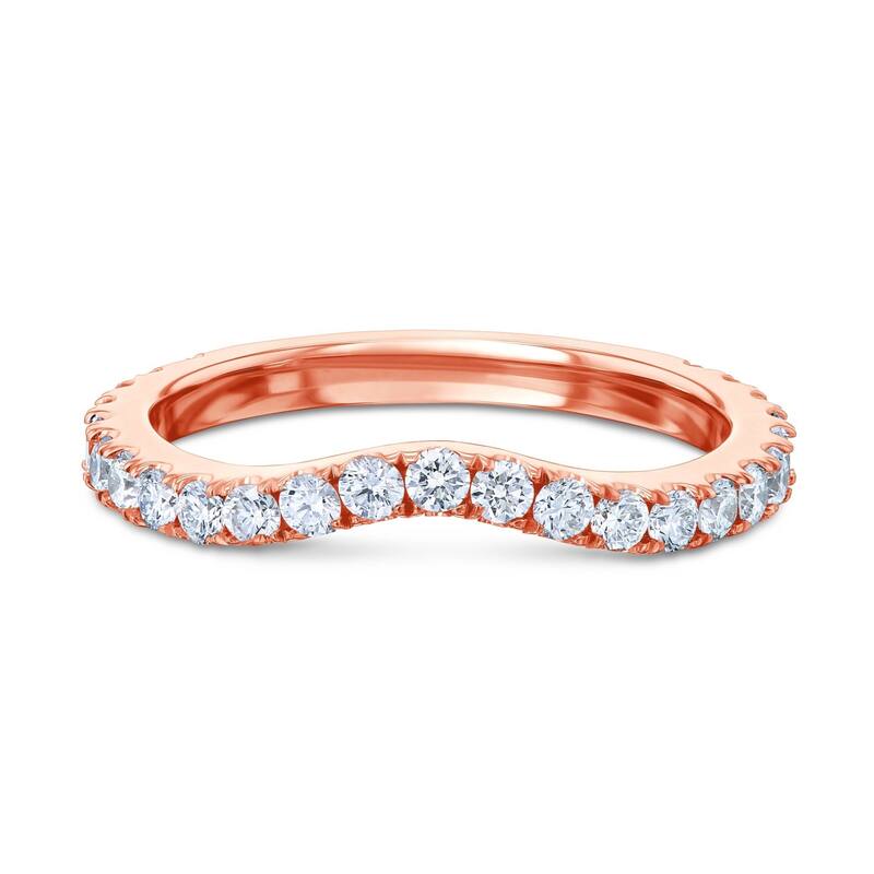 Annello by Kobelli 14K Gold 1/2ct TDW Lab Grown Diamond Curved Wedding Band (DEF/VS) - Fits Annello 62714 Series - 6 - Rose