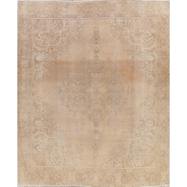 Tabriz Oriental Hand Knotted Antique Muted Distressed Persian Rug Wool - 12'1" x 9'10"