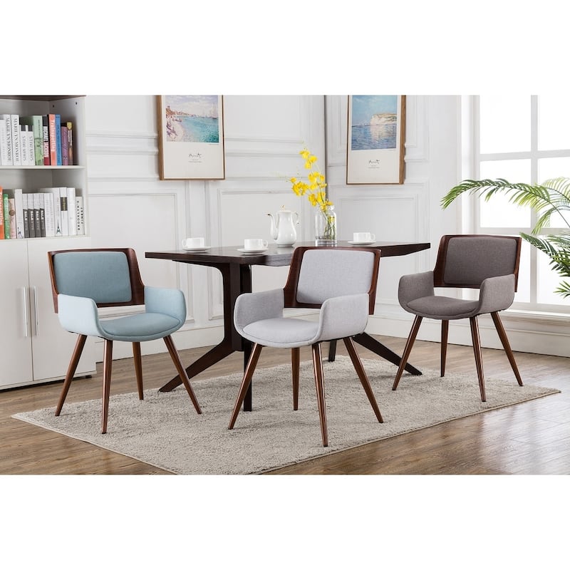 Porthos Home Finnick Mid-century Fabric and Steel Dining Chair
