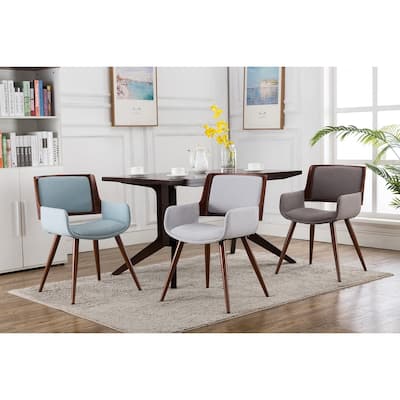 Porthos Home Finnick Mid-century Fabric and Steel Dining Chair