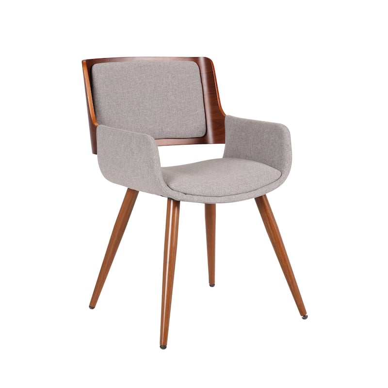 Porthos Home Finnick Mid-century Fabric and Steel Dining Chair - Dark Gray