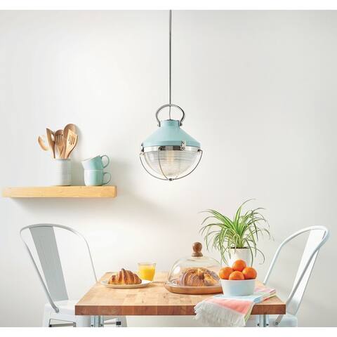 Hinkley Crew 1-Light in Polished Nickel with Robins Egg Blue