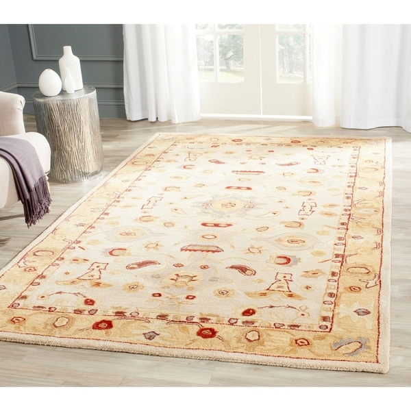 Safavieh Handmade Anatolia Oriental Traditional Ivory/ Gold Hand-spun Wool Rug - 9'6 x 13'6
