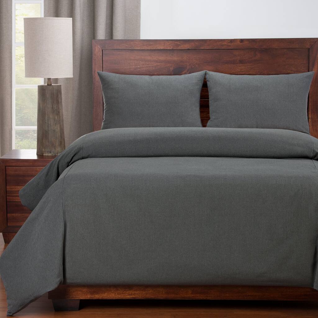 Copper Grove Taynin Stain-resistant Slate Grey Duvet Cover