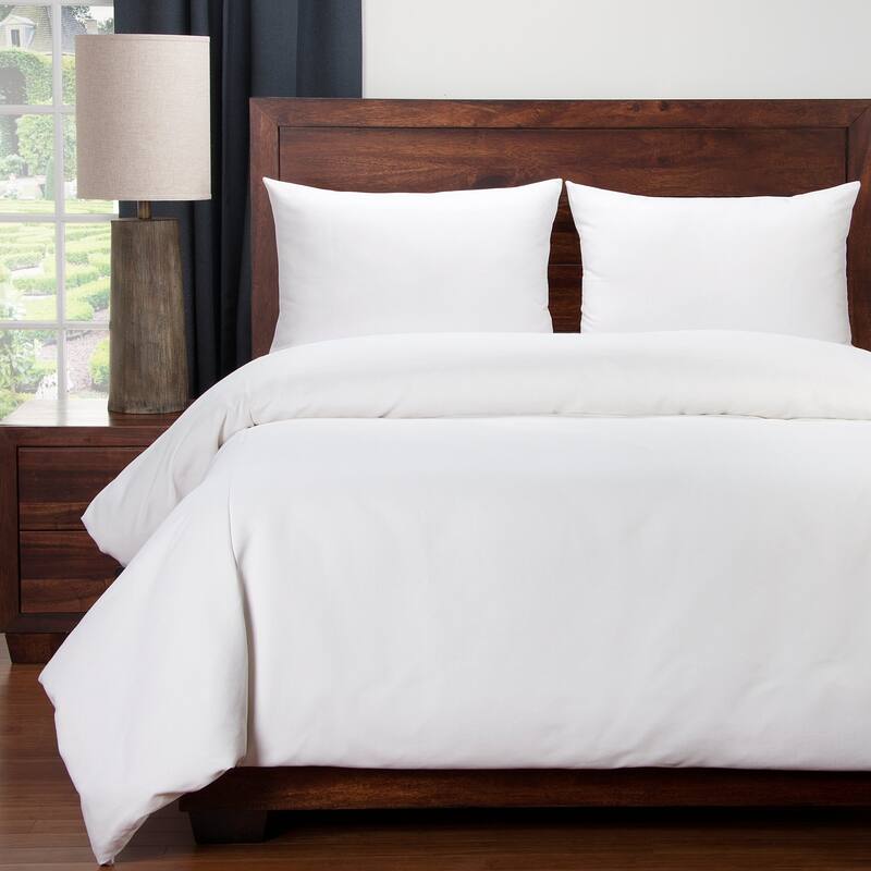 Copper Grove Taynin Stain-resistant Slate Grey Duvet Cover - Bright White - King
