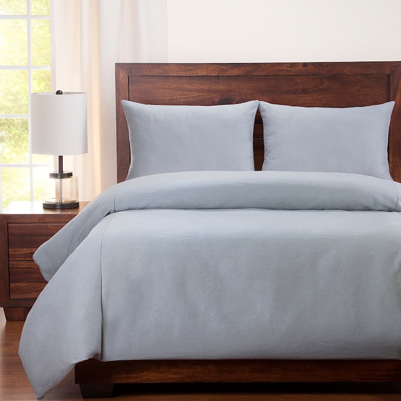 Copper Grove Edam Solid Stain-resistant Duvet Cover - Pewter - King