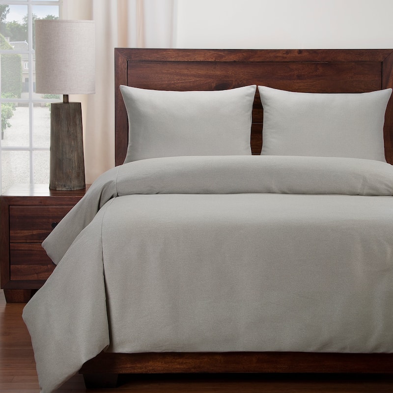 Copper Grove Edam Solid Stain-resistant Duvet Cover - Gray - Full