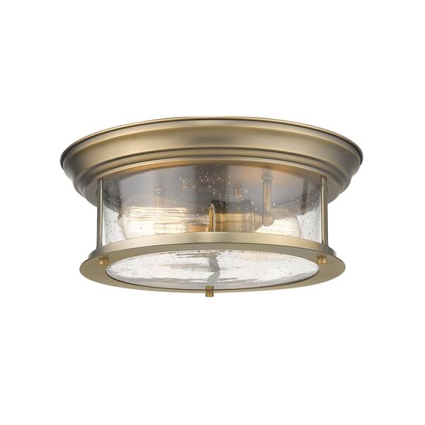 slide 2 of 4, Sonna 2 Light Flush Mount in Heritage Brass
