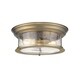 preview thumbnail 1 of 2, Sonna 2 Light Flush Mount in Heritage Brass