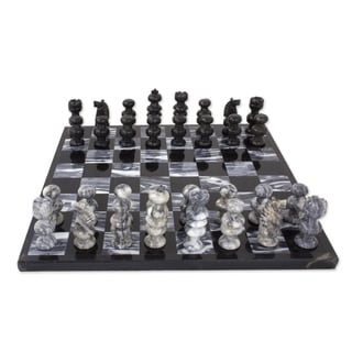 Vintage Chess ROOK Piece Black Onyx Stone Hand Carved Mexico Replacement