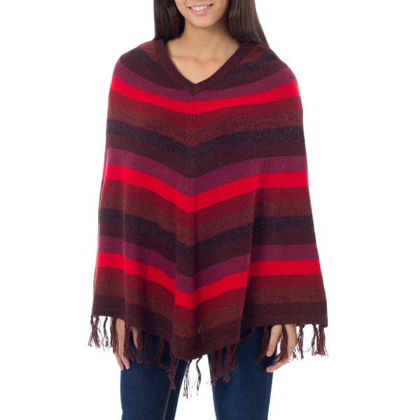 Shop Handmade 'Grace' Alpaca Wool Poncho (Peru) - Free Shipping Today ...