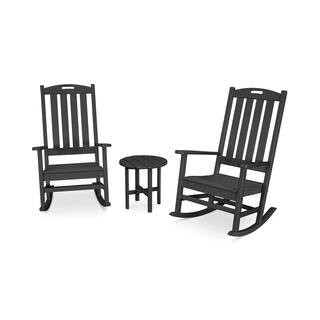 POLYWOOD® Nautical 3-Piece Porch Rocking Chair Set