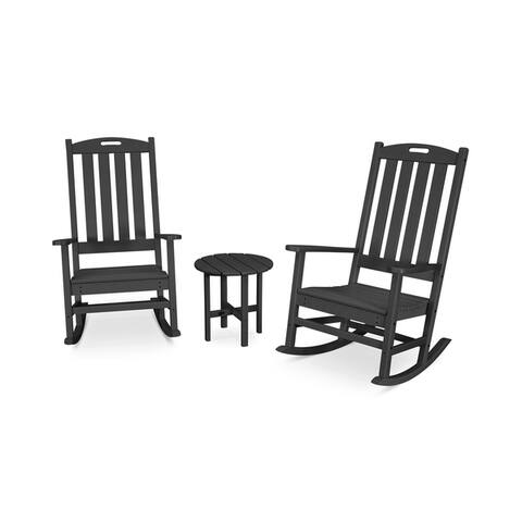 POLYWOOD® Nautical 3-Piece Porch Rocking Chair Set