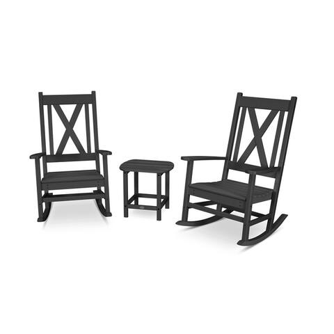 POLYWOOD® Braxton 3-Piece Porch Rocking Chair Set
