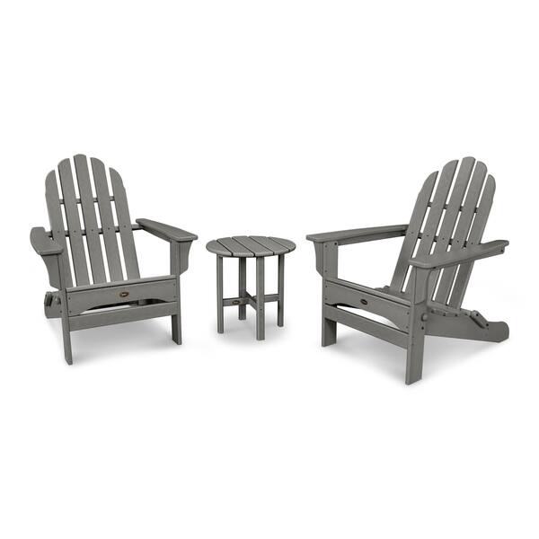 Shop Trex Outdoor Furniture Cape Cod Folding Adirondack Set With Side Table Overstock 28593779